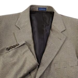 Stafford Essintials Mens Two Button Blazer Brown Sport Coat Suit Jacket Size 44L